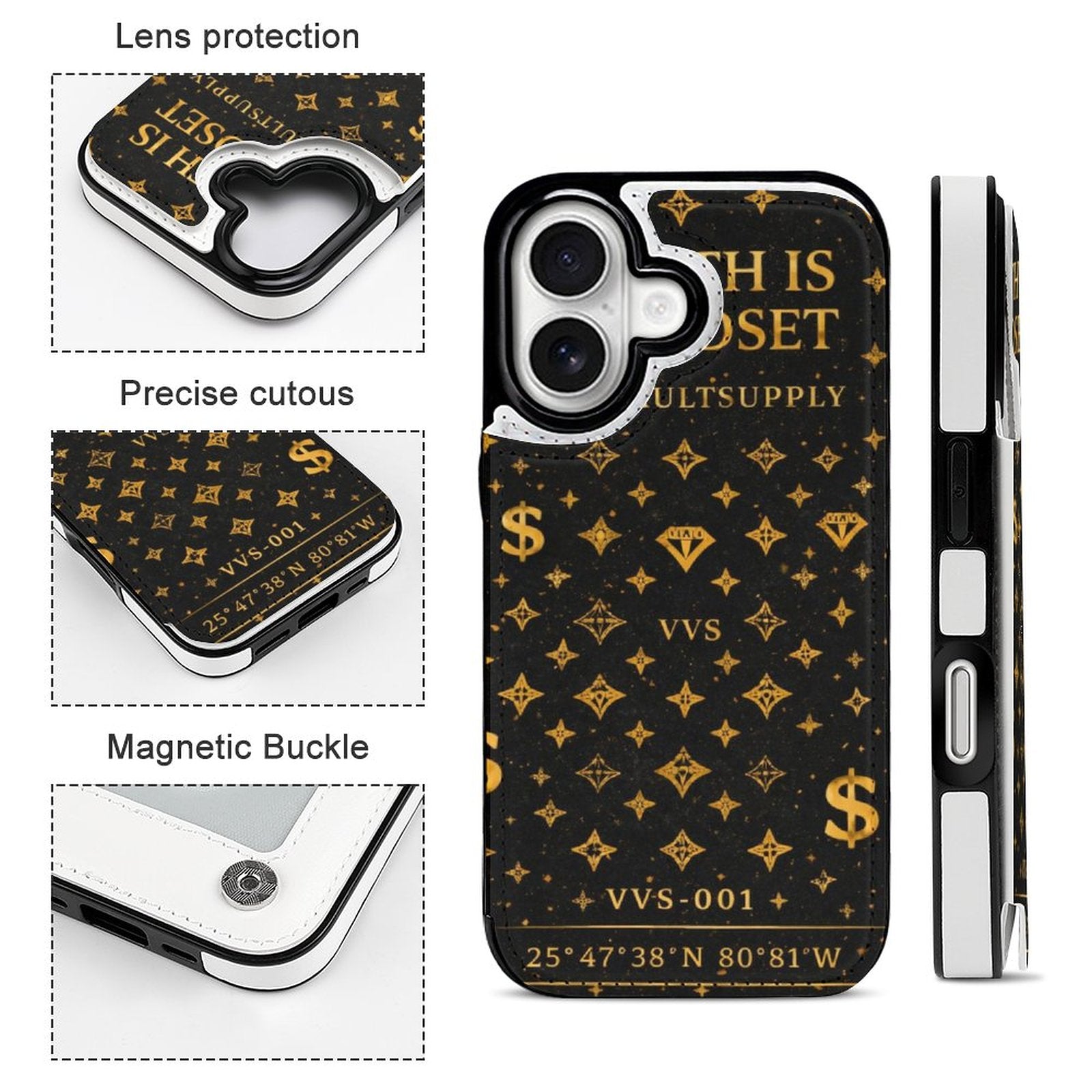 Wealth Is A Mindset iPhone Case – Black & Gold Luxury Phone Case | VibeVaultSupply - VibeVaultSupply
