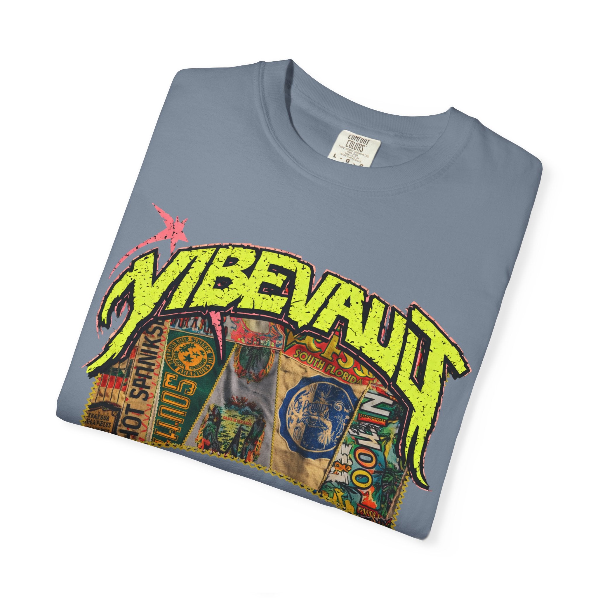 VVS Retro Collage Graphic Tee – Vintage Streetwear T-Shirt | VibeVault Supply - VibeVaultSupply