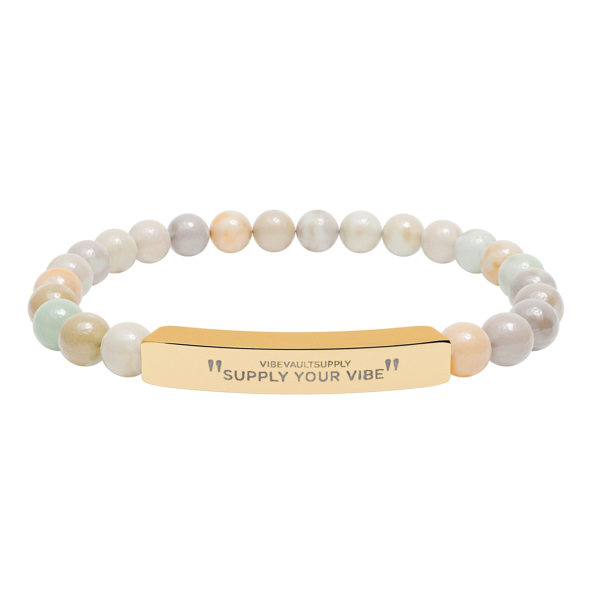 Engraved Stone Bracelet – Personalized Gemstone Bead Bracelet | VibeVaultSupply - VibeVaultSupply