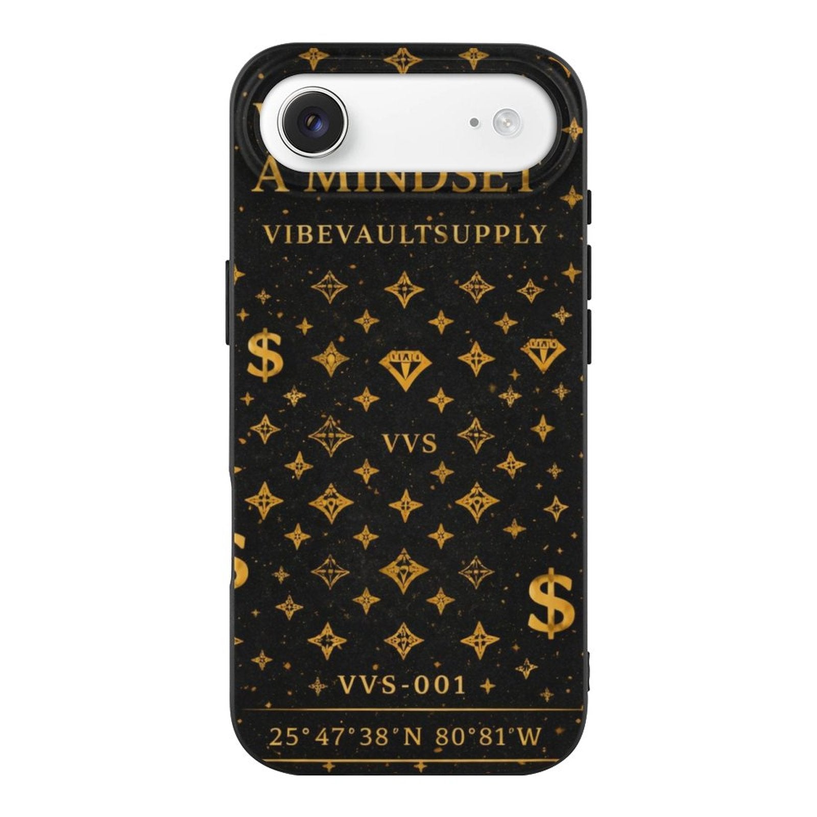 Wealth Is A Mindset iPhone Case – Black & Gold Slim TPU Phone Case | VibeVaultSupply - VibeVaultSupply