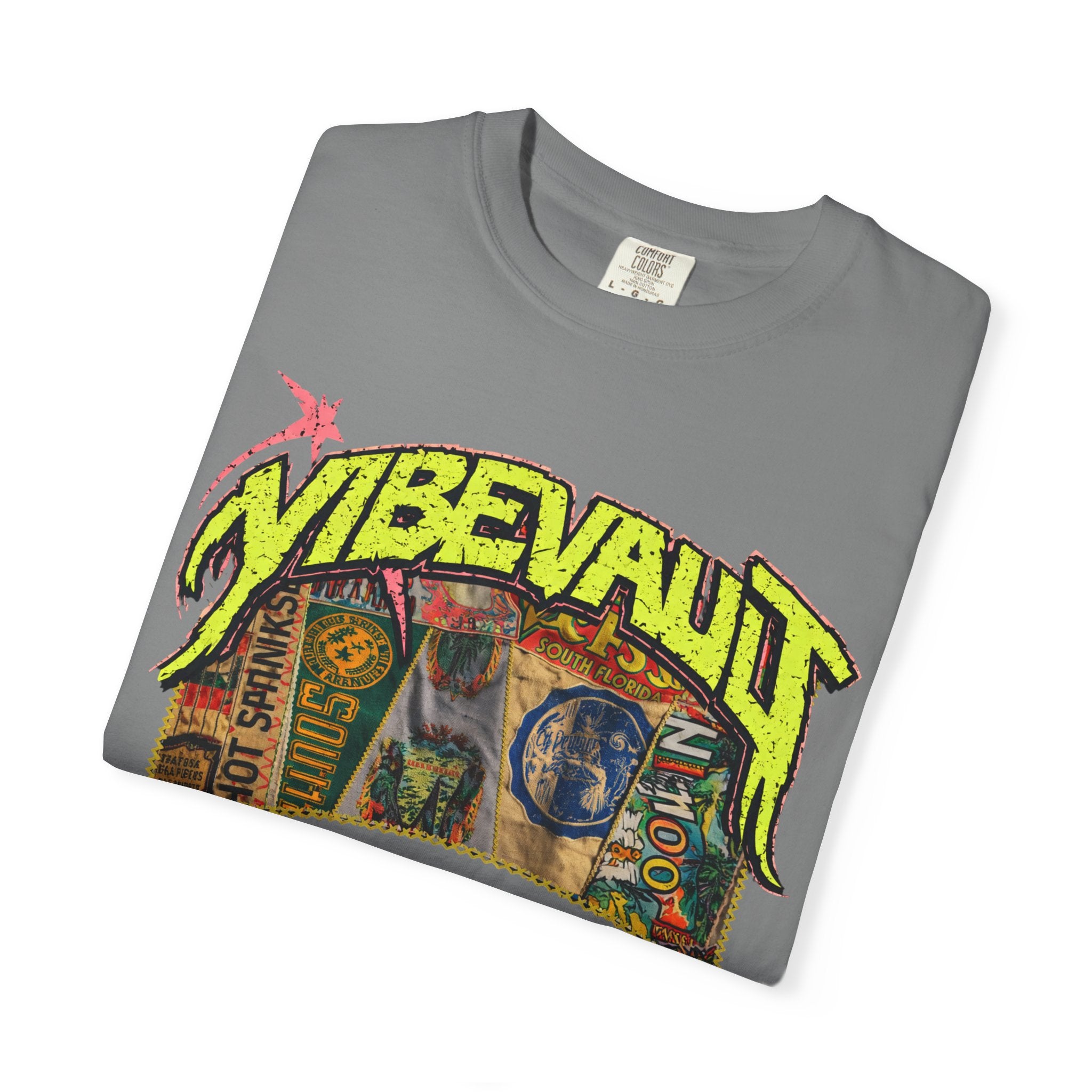 VVS Retro Collage Graphic Tee – Vintage Streetwear T-Shirt | VibeVault Supply - VibeVaultSupply