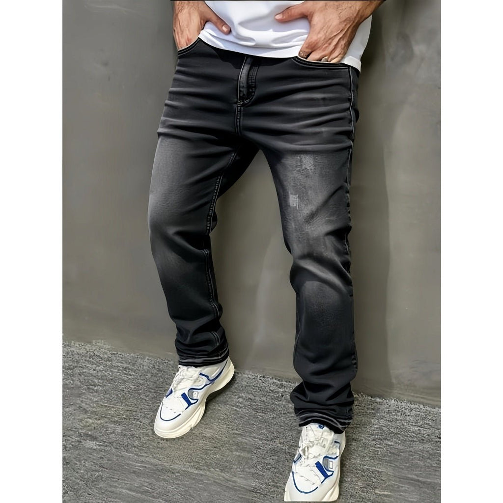 Men's Vintage Washed Flare Jeans – Relaxed Streetwear Denim - VibeVaultSupply