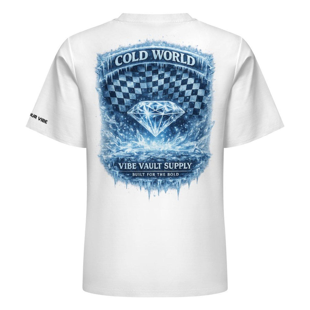 Cold World T-Shirt – Ice Streetwear Graphic Tee | Vibe Vault Supply
