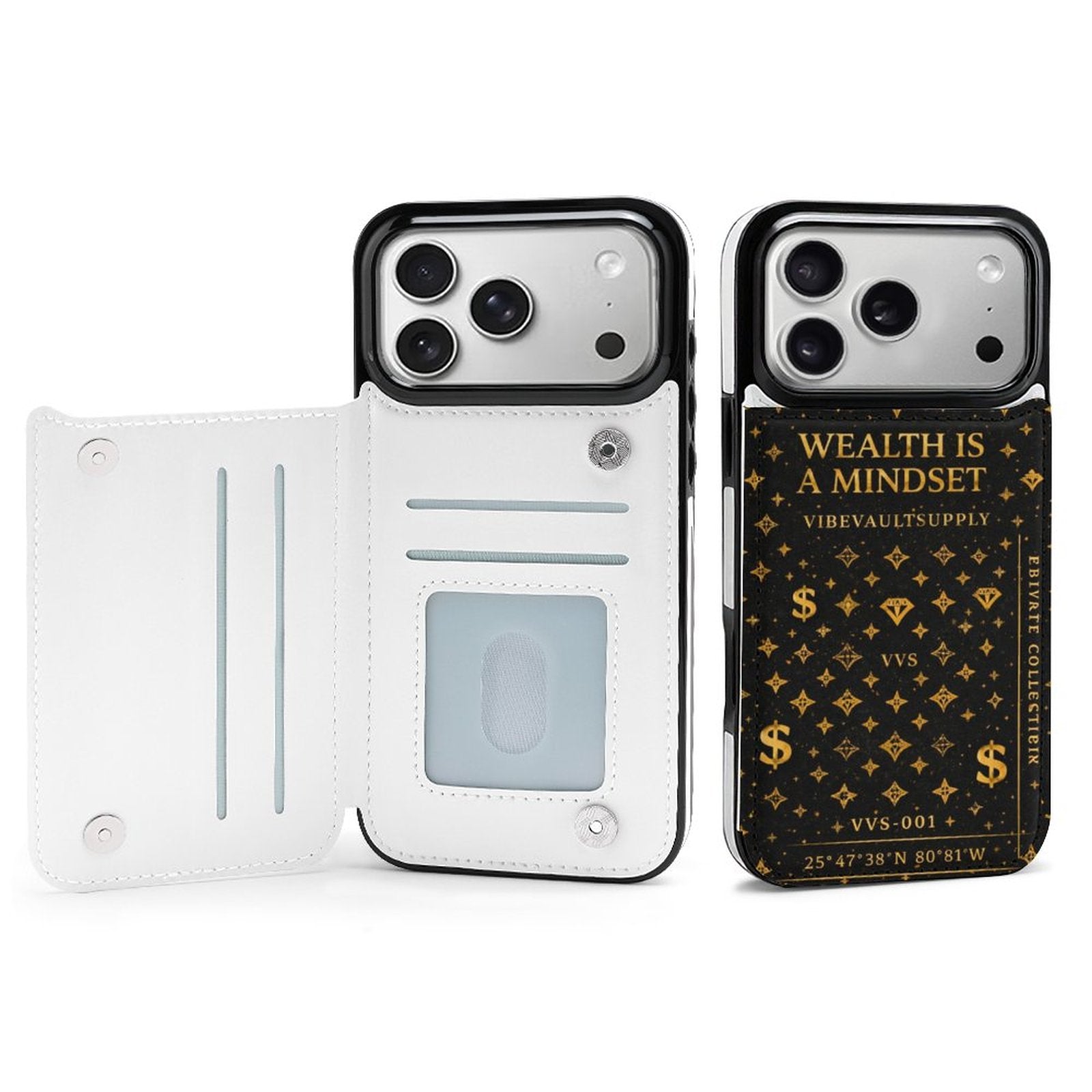 Wealth Is A Mindset iPhone Case – Black & Gold Luxury Phone Case | VibeVaultSupply - VibeVaultSupply