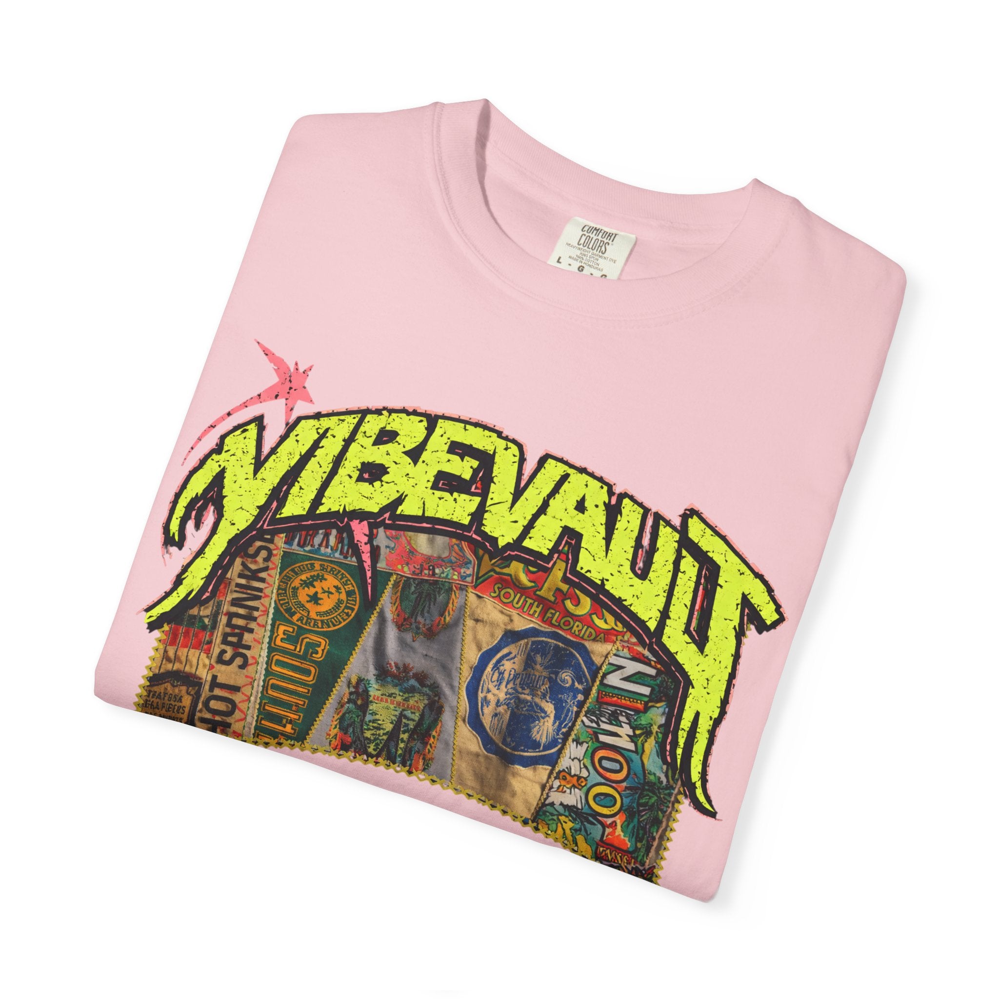 VVS Retro Collage Graphic Tee – Vintage Streetwear T-Shirt | VibeVault Supply - VibeVaultSupply