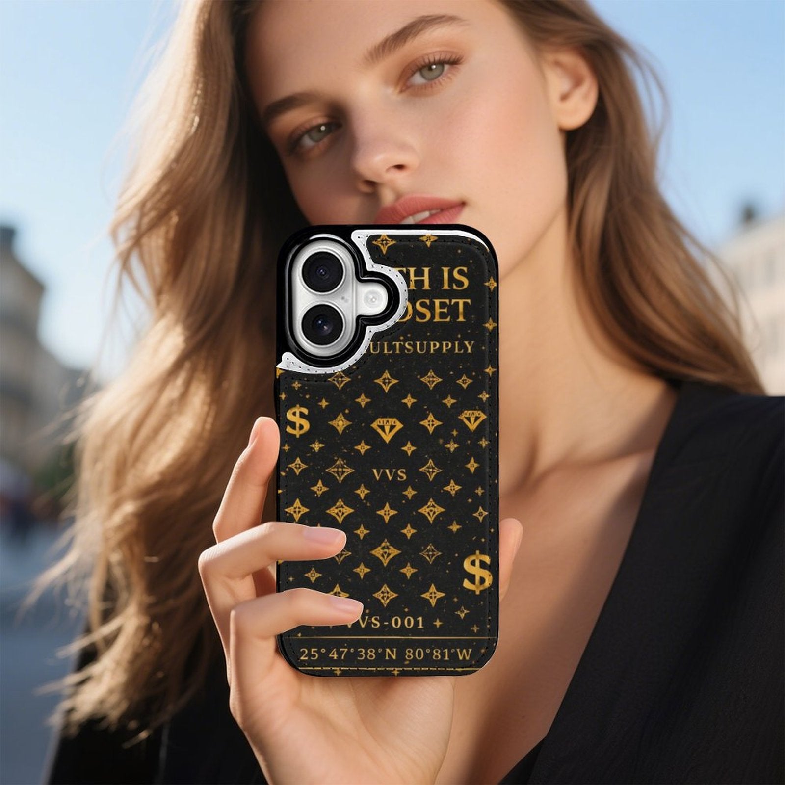 Wealth Is A Mindset iPhone Case – Black & Gold Luxury Phone Case | VibeVaultSupply - VibeVaultSupply