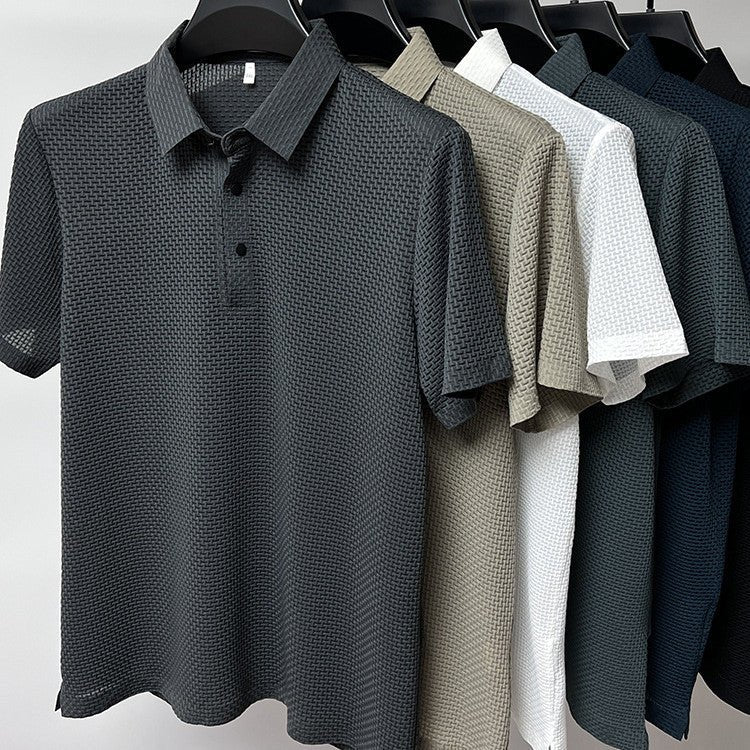 Men's Textured Performance Polo Shirt - VibeVaultSupply