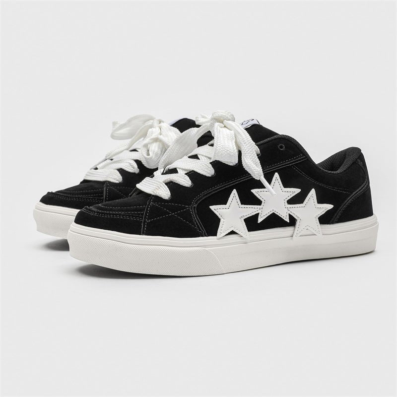 VibeVaultSupply Star Street Sneakers – Lightweight Casual Lace - Up Shoes | Everyday Comfort Trainers (Black, Blue, Orange) - VibeVaultSupply