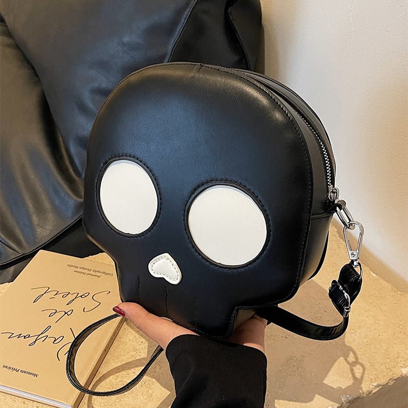 Skull Crossbody Bag – Mini PU Leather Shoulder Bag | Gothic Streetwear Crossbody Purse - VibeVaultSupply