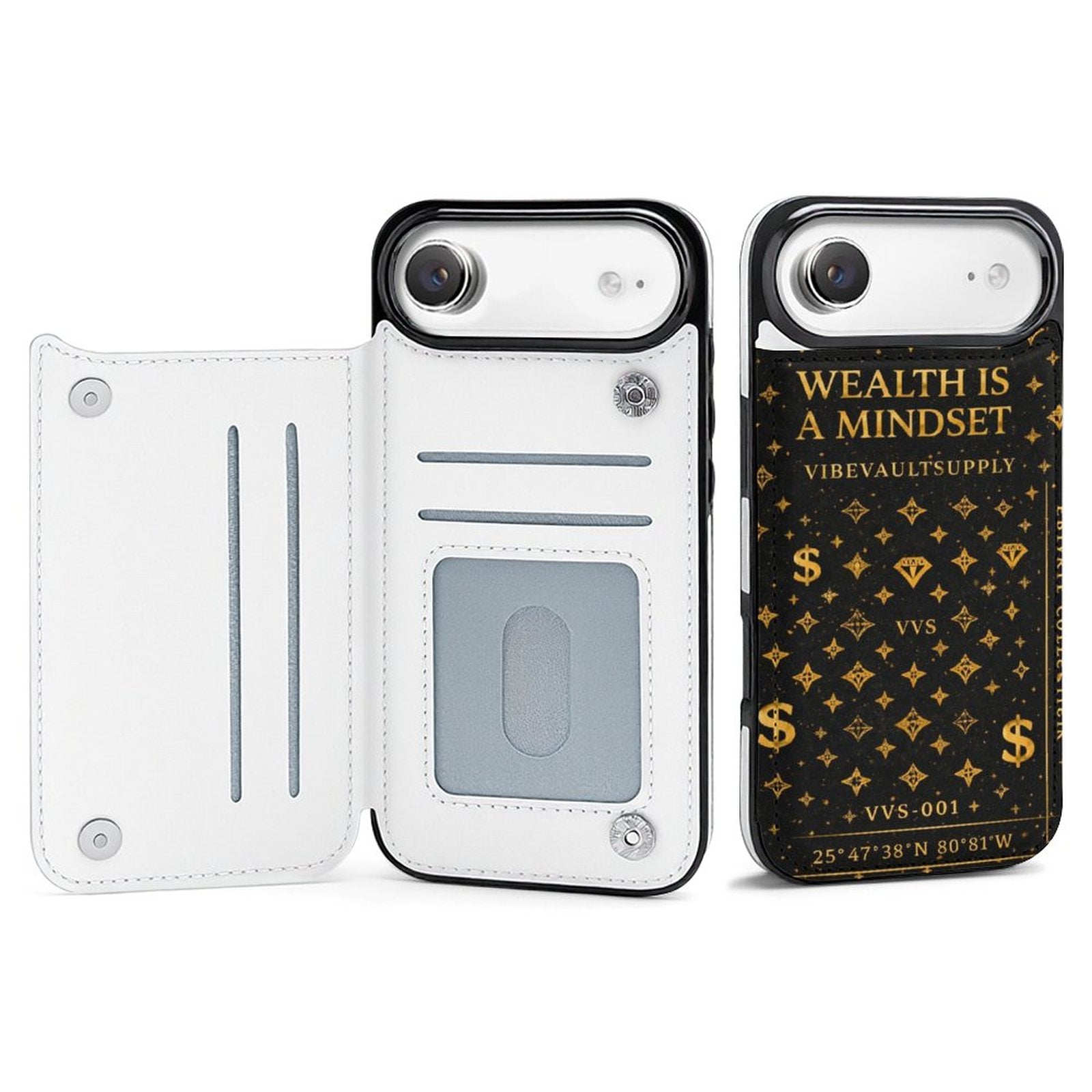 Wealth Is A Mindset iPhone Case – Black & Gold Luxury Phone Case | VibeVaultSupply - VibeVaultSupply