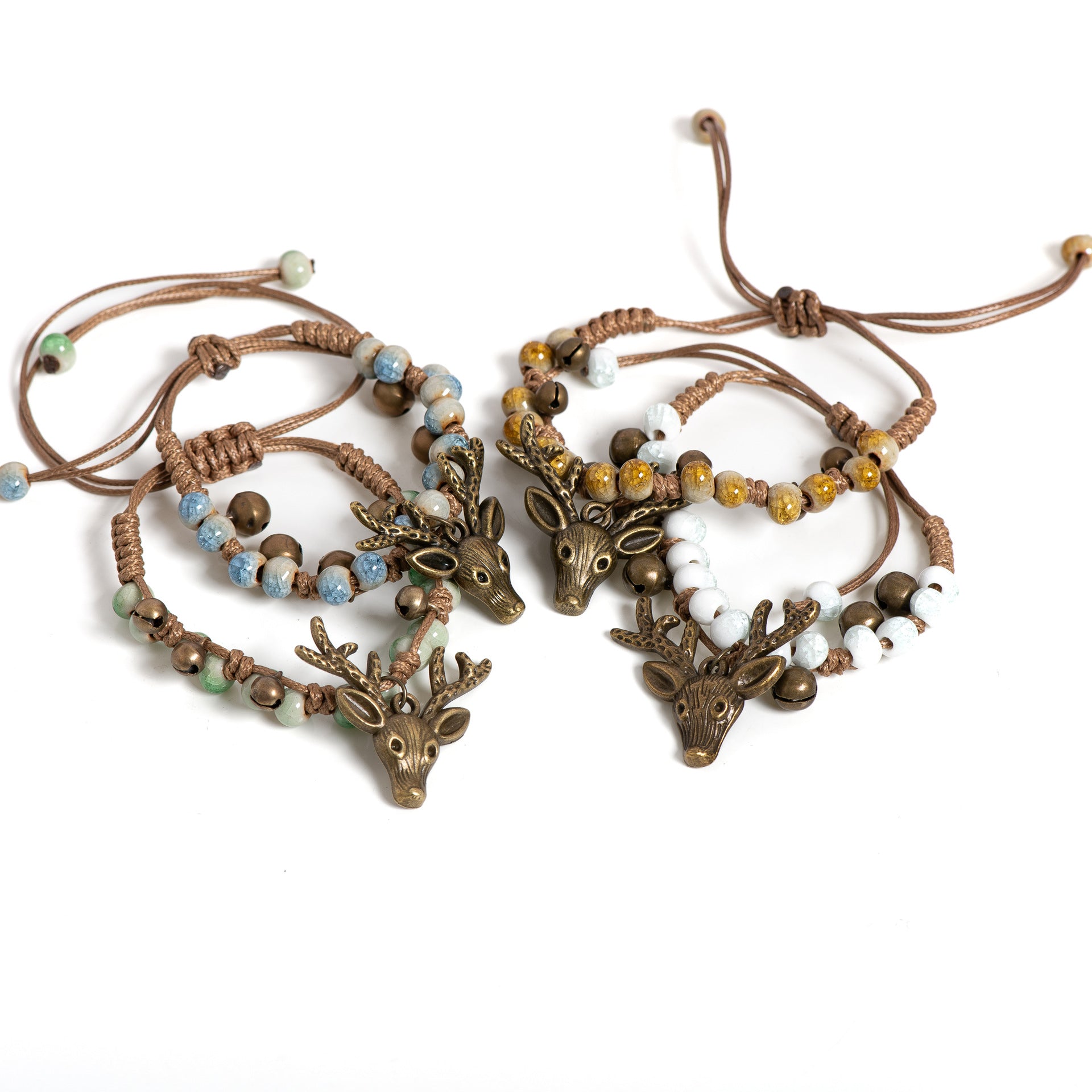 Boho Deer Charm Bracelet – Adjustable Rustic Antler Bracelet with Beads | Nature Inspired Jewelry Gift - VibeVaultSupply