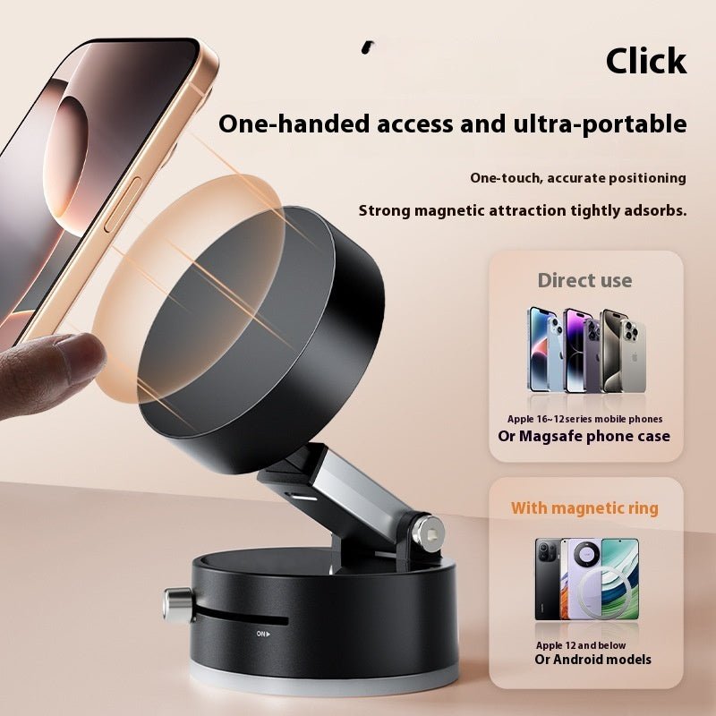 Foldable Magnetic Vacuum Car Phone Mount for Hands-Free Navigation - VibeVaultSupply - VibeVaultSupply