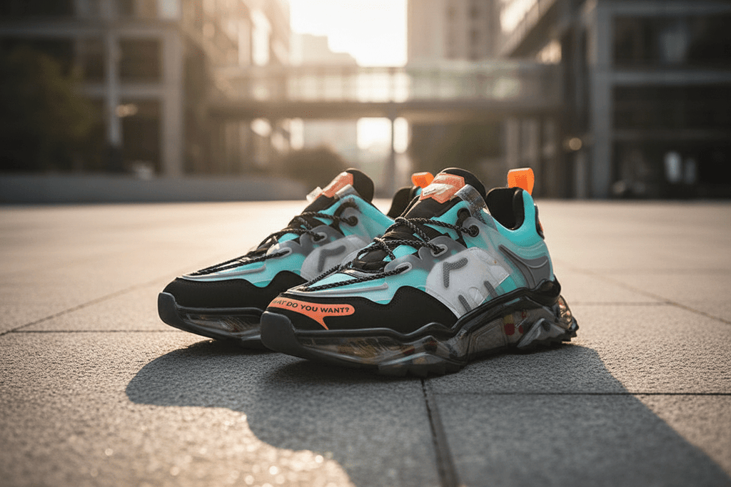 Men’s Chunky Sneakers Multi - Color – Futuristic Streetwear Running Shoes with Air Cushion Sole - VibeVaultSupply