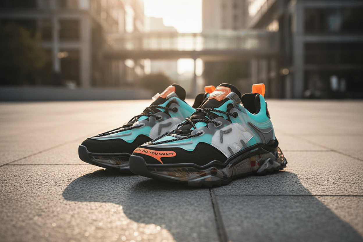 Men’s Chunky Sneakers Multi - Color – Futuristic Streetwear Running Shoes with Air Cushion Sole - VibeVaultSupply