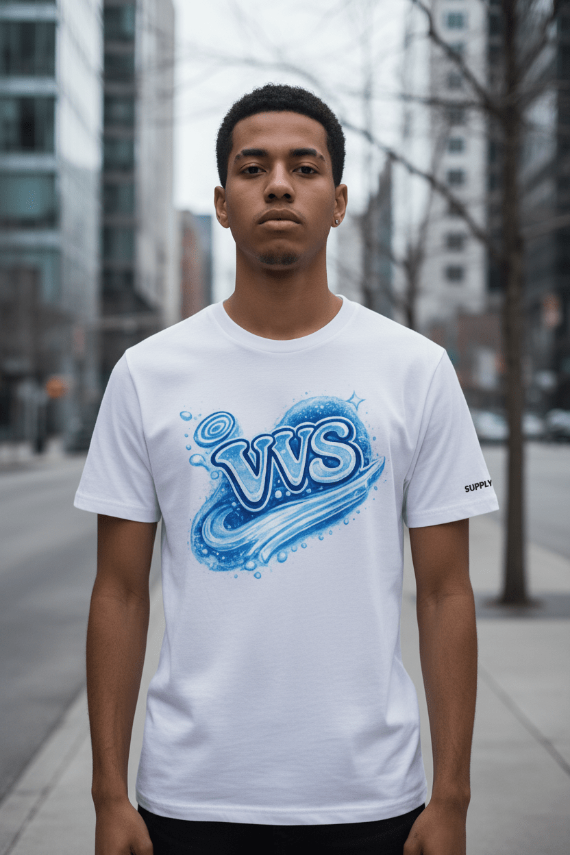 Cold World Ice VVS Graphic T-Shirt – Blue Streetwear Tee | VibeVaultSupply - VibeVaultSupply