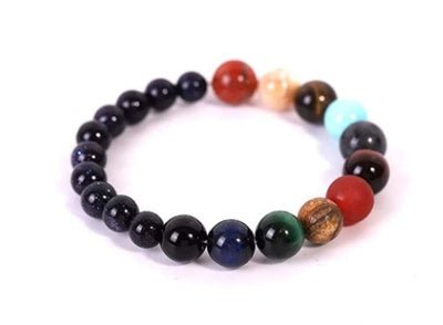 Galaxy Gemstone Chakra Bracelet for Energy Balance | Unisex Healing Crystal Beaded Jewelry - VibeVaultSupply