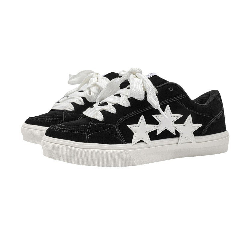 VibeVaultSupply Star Street Sneakers – Lightweight Casual Lace - Up Shoes | Everyday Comfort Trainers (Black, Blue, Orange) - VibeVaultSupply