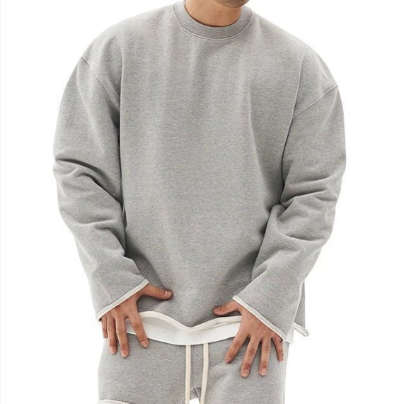 Men's Oversized Minimalist Crewneck Sweatshirt - VibeVaultSupply