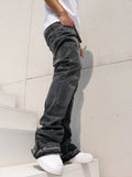 Men's Vintage Washed Flare Jeans – Relaxed Streetwear Denim - VibeVaultSupply