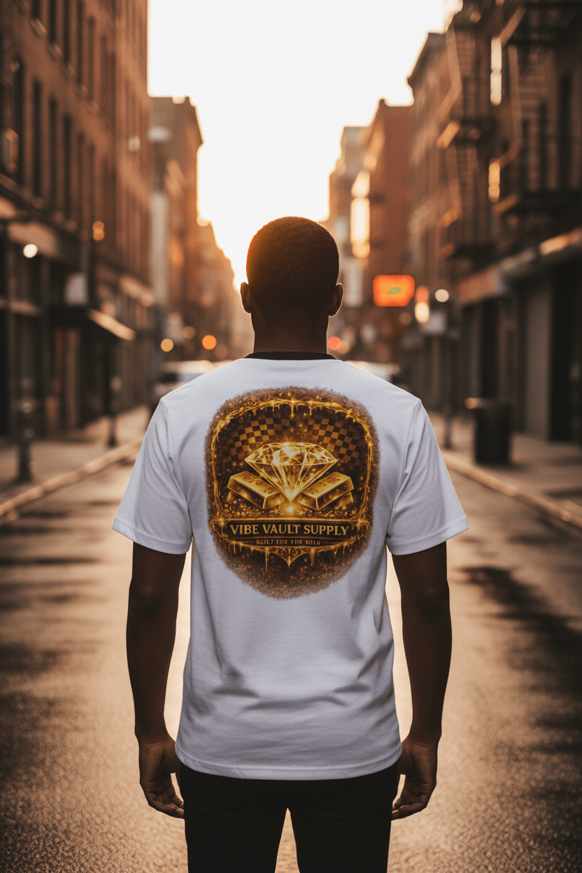 Gold Diamond VVS Graphic T-Shirt – Luxury Streetwear Tee | VibeVaultSupply - VibeVaultSupply