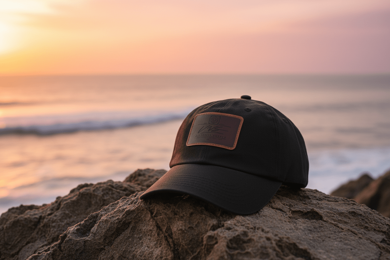 Leather Patch Dad Hat – Minimal Classic Baseball Cap | VibeVault Supply - VibeVaultSupply