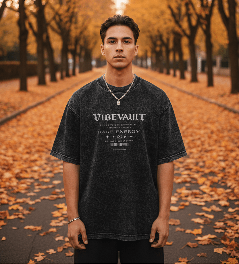Rare Energy Vintage Washed Graphic T-Shirt – Minimal Streetwear Tee | VibeVault Supply - VibeVaultSupply