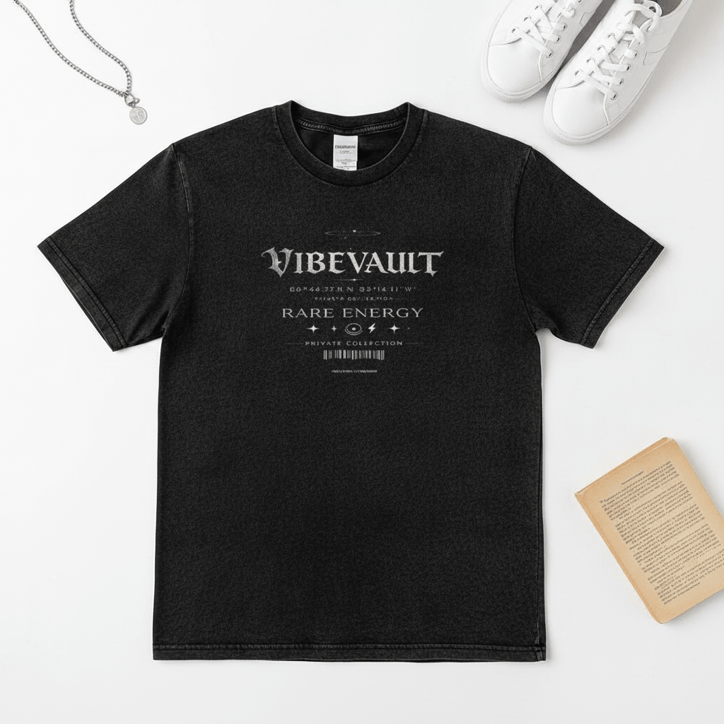 Rare Energy Vintage Washed Graphic T-Shirt – Minimal Streetwear Tee | VibeVault Supply - VibeVaultSupply