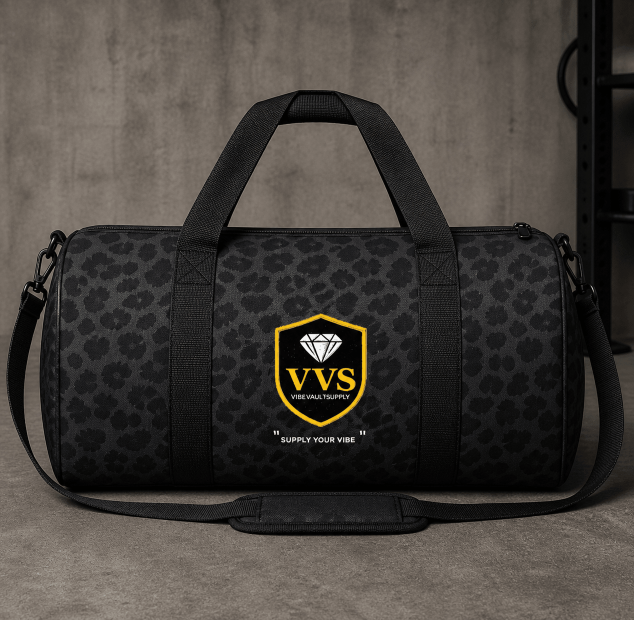 VVS Diamond Shield Duffel Bag – Luxury Gym & Travel Bag | VibeVault Supply - VibeVaultSupply