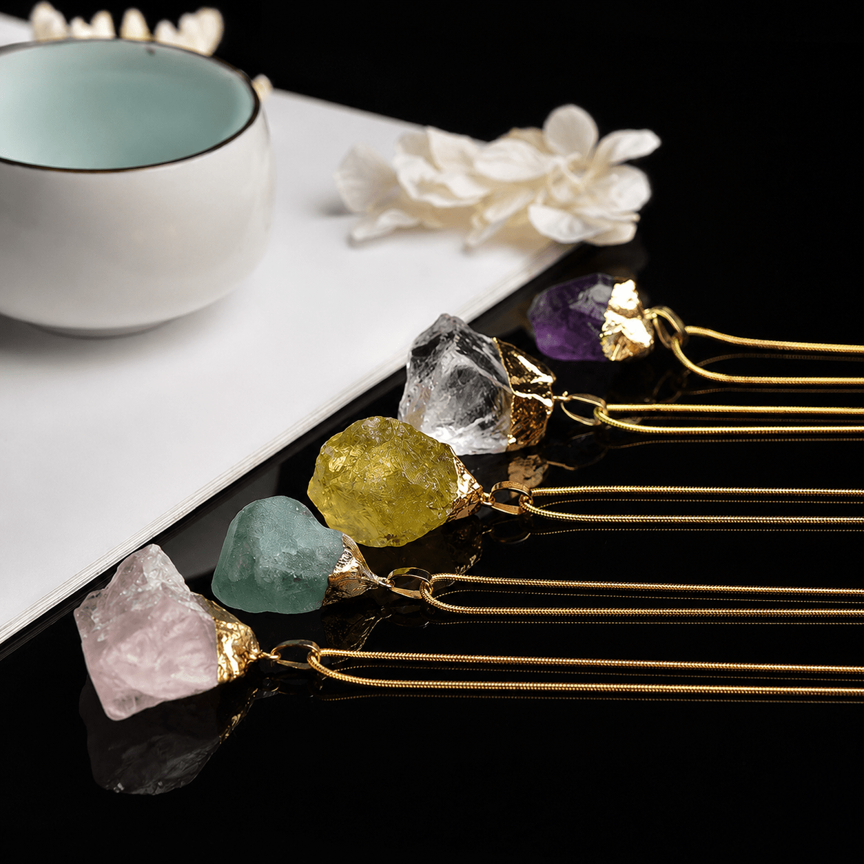 Gemstone Quartz Pendulum for Divination & Healing - Spiritual Guidance Tool (Multiple Stones) - VibeVaultSupply