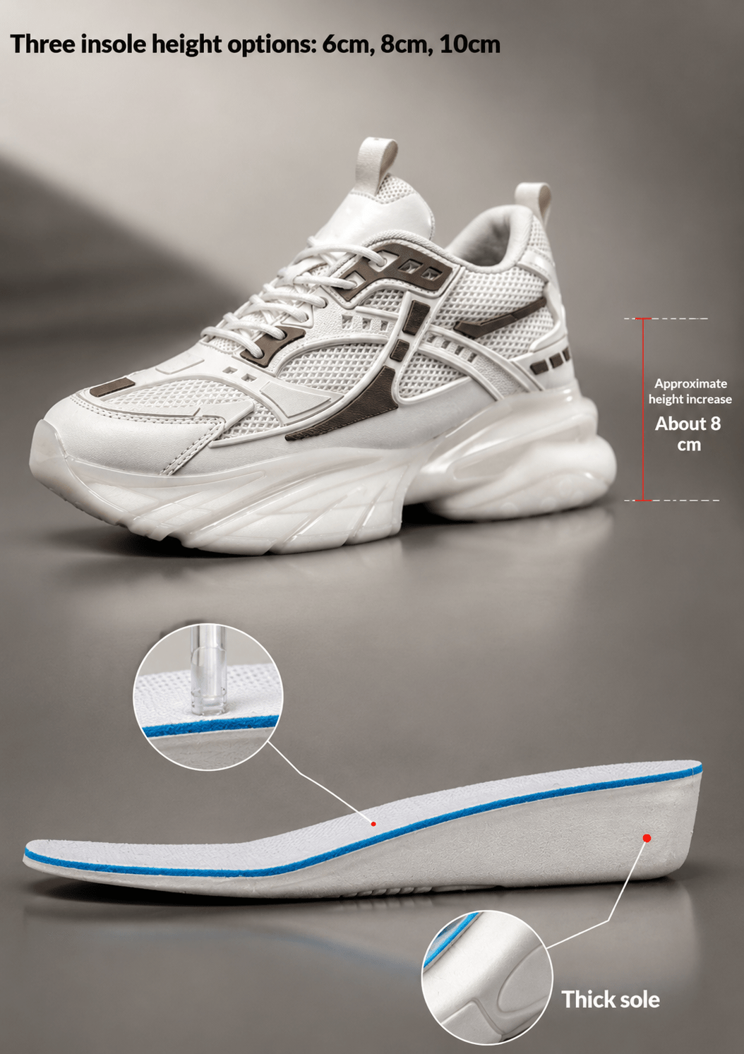 VibeVaultSupply Elevate: Breathable Mesh Sneakers for Comfort & Height Boost - VibeVaultSupply