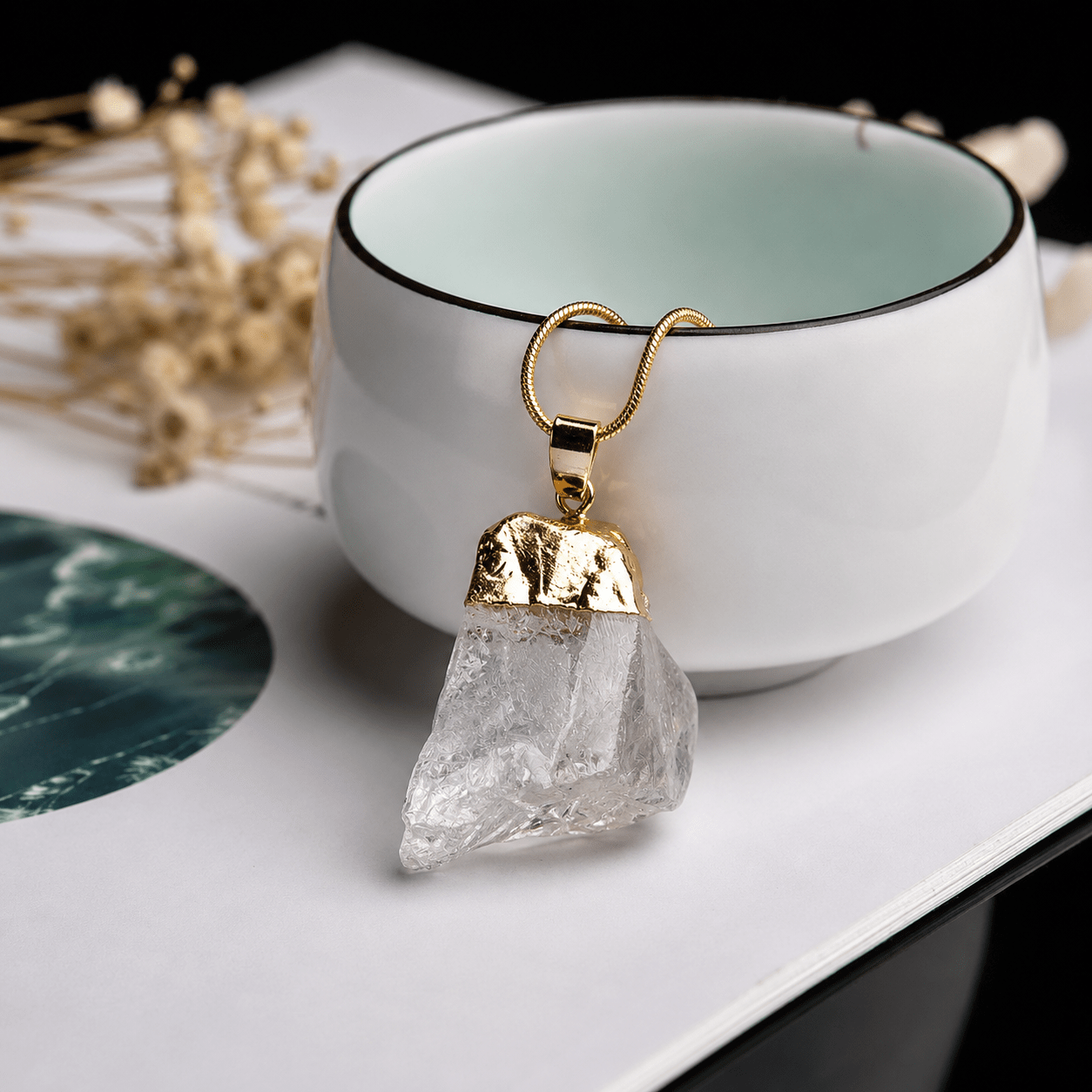 Gemstone Quartz Pendulum for Divination & Healing - Spiritual Guidance Tool (Multiple Stones) - VibeVaultSupply