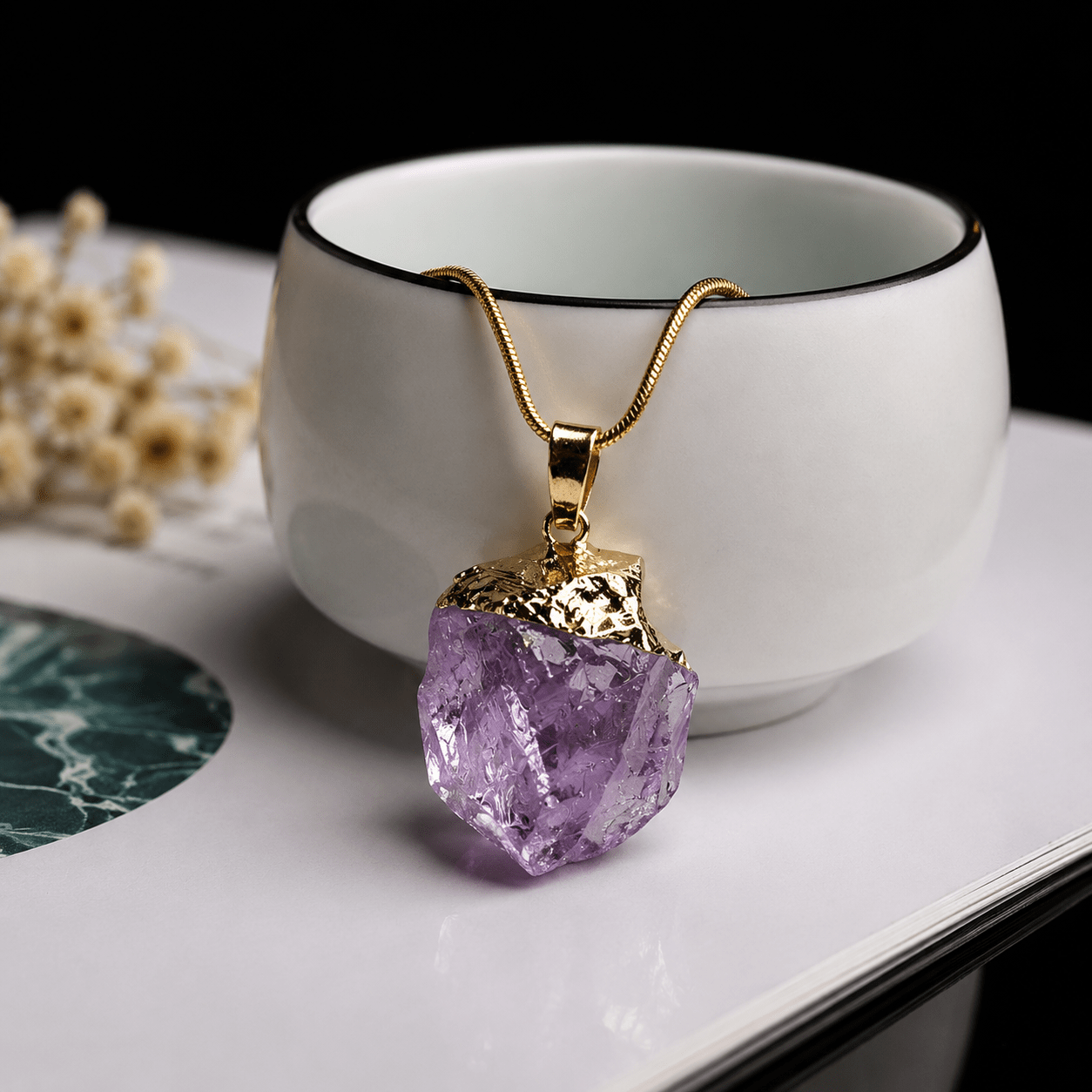 Gemstone Quartz Pendulum for Divination & Healing - Spiritual Guidance Tool (Multiple Stones) - VibeVaultSupply