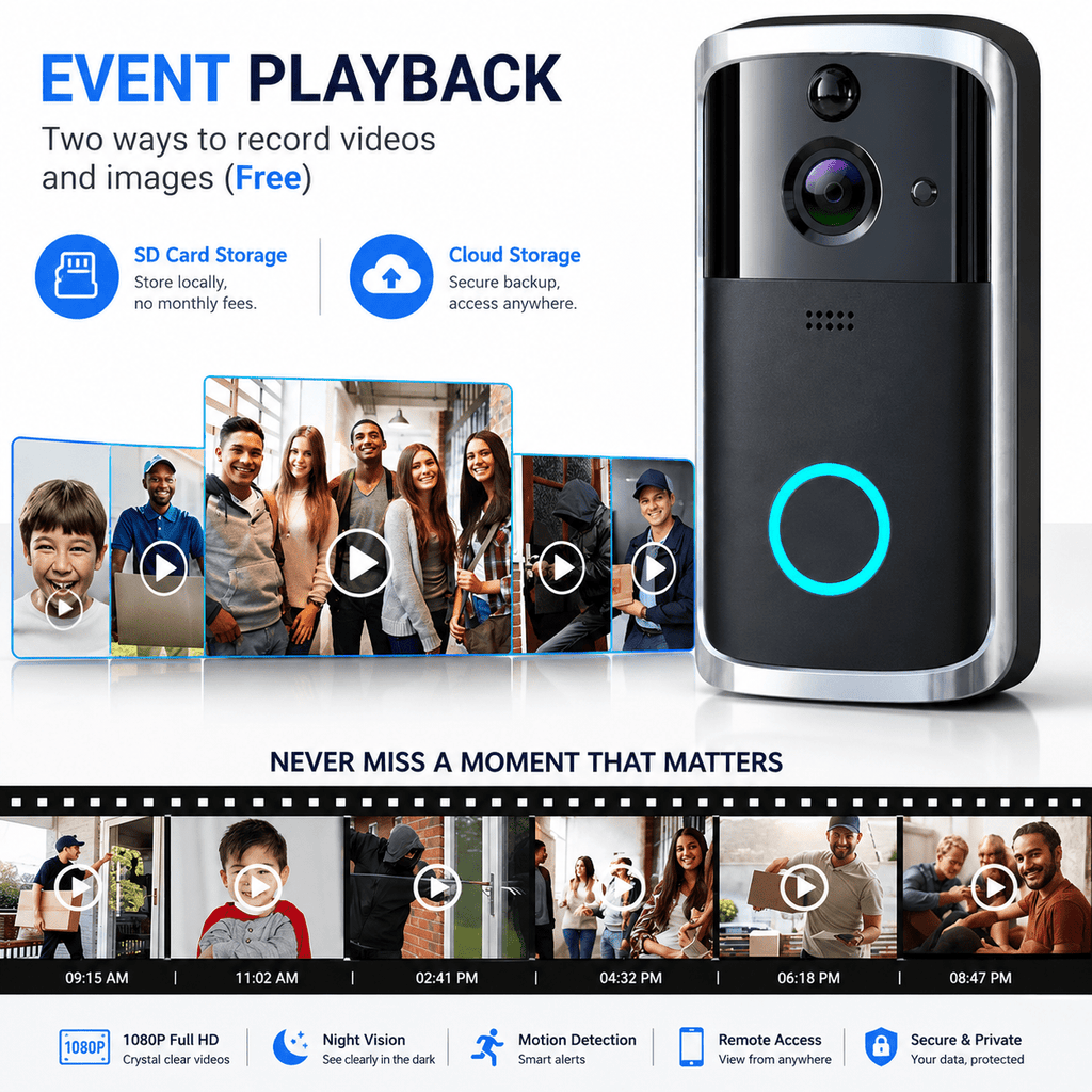 Wireless Smart Home Doorbell Camera - VibeVaultSupply