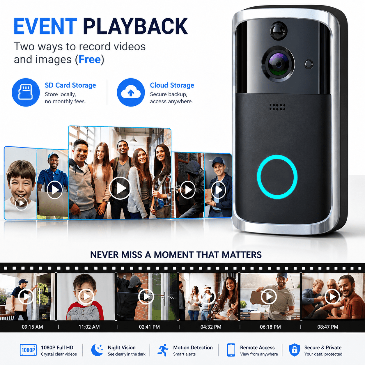 Wireless Smart Home Doorbell Camera - VibeVaultSupply