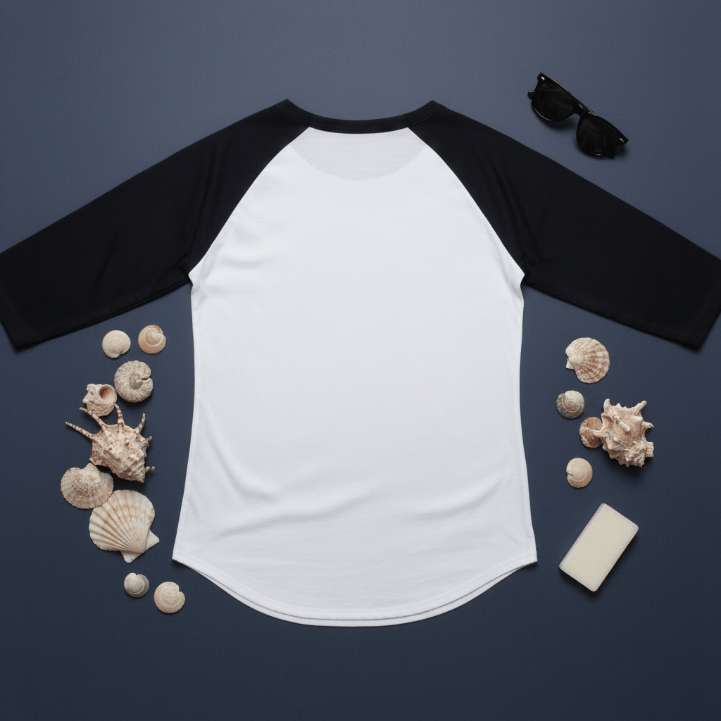 Shark Graphic Raglan T-Shirt – 3/4 Sleeve Baseball Tee | VibeVaultSupply - VibeVaultSupply