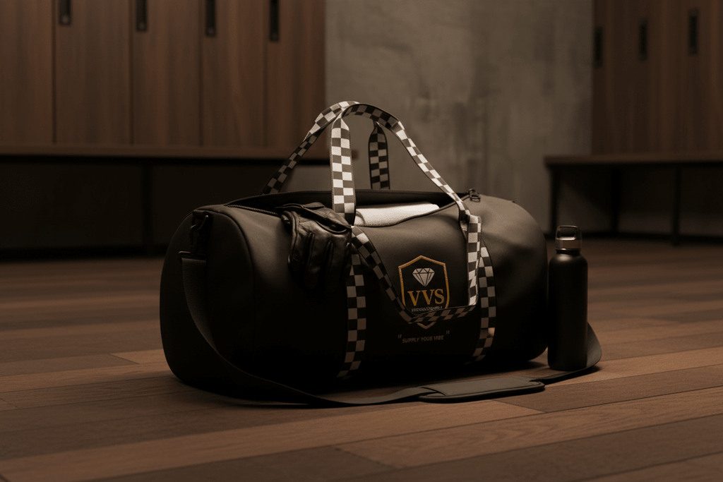 VVS Diamond Shield Duffel Bag – Luxury Gym & Travel Bag | VibeVault Supply - VibeVaultSupply