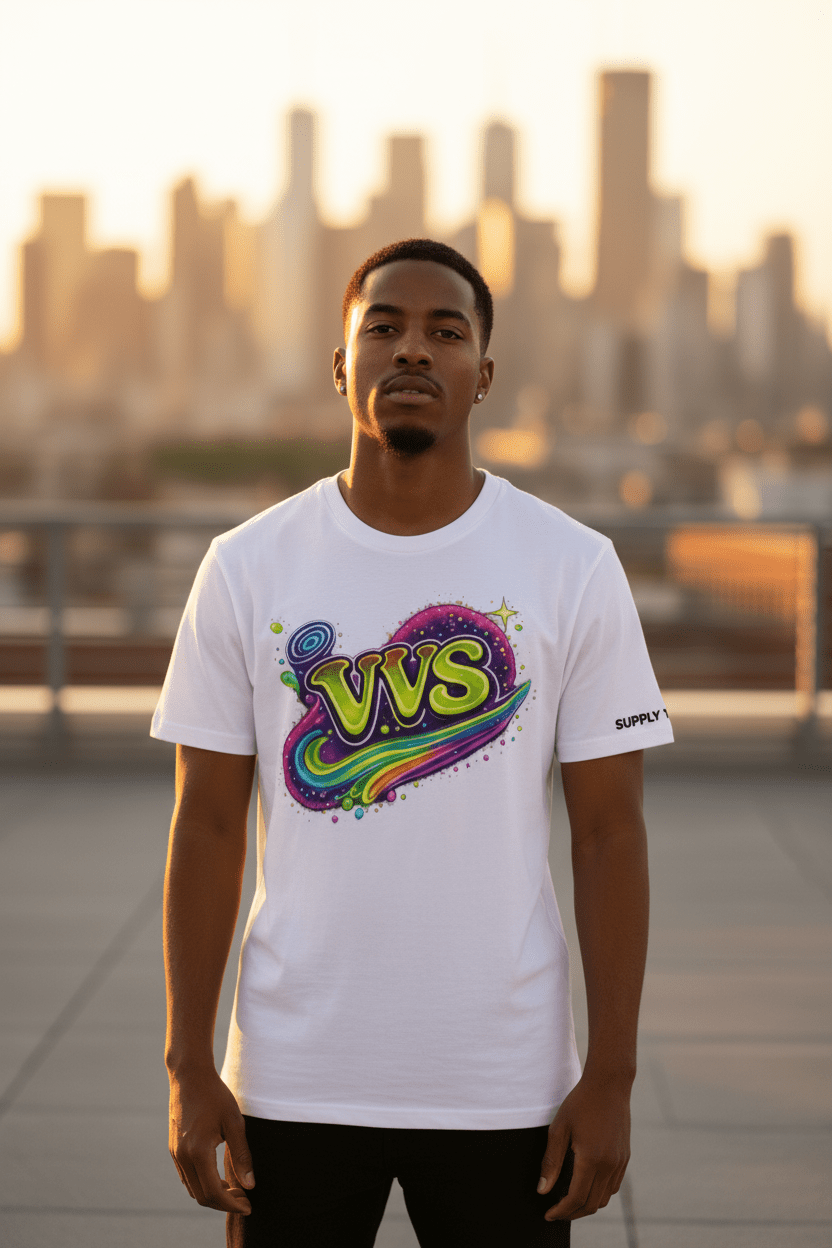 Toxic Neon Graphic T-Shirt – Streetwear VVS Skull Tee | VibeVaultSupply - VibeVaultSupply