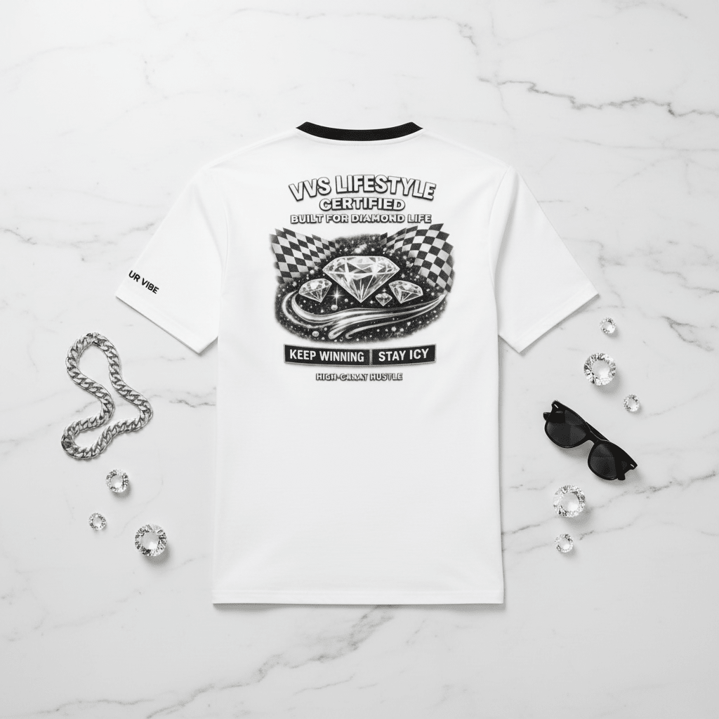 Black & White VVS Graphic T-Shirt – Monochrome Streetwear Tee | VibeVault Supply - VibeVaultSupply