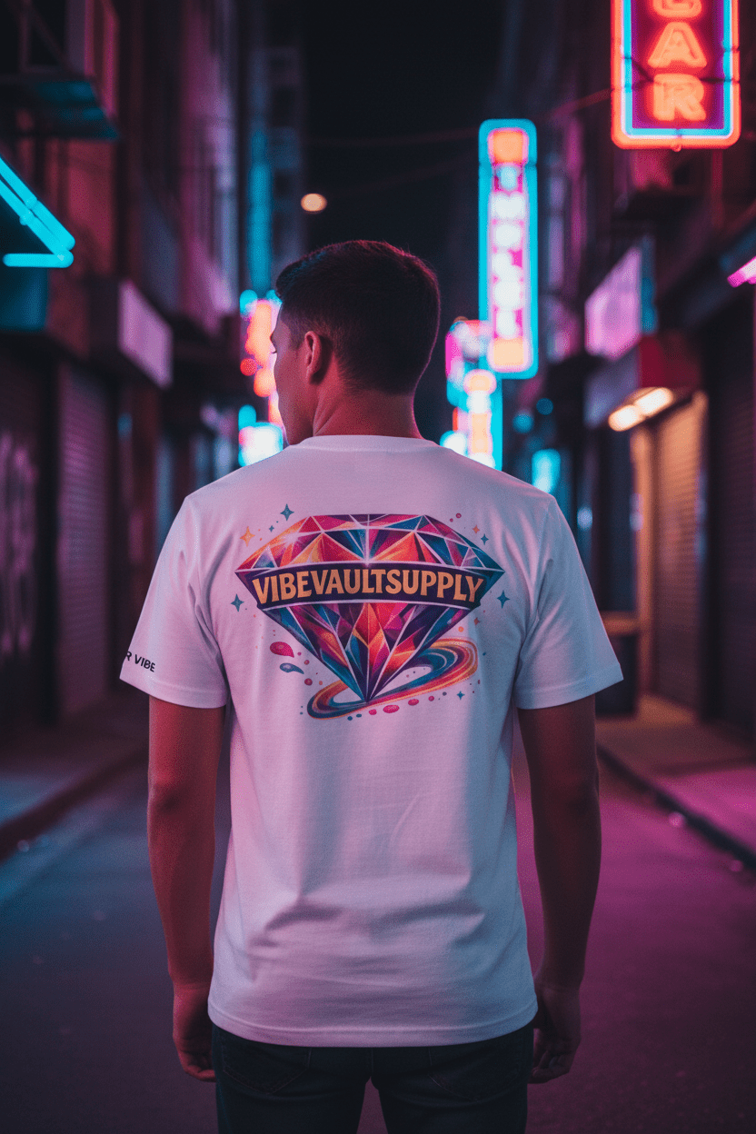 VVS Multicolor Retro Logo Graphic T-Shirt – Vintage Streetwear Tee | VibeVaultSupply - VibeVaultSupply