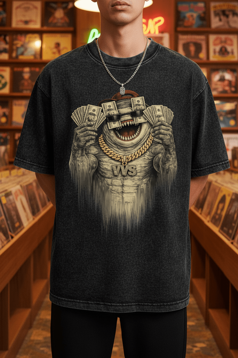 VVS Shark Graphic T-Shirt – Vintage Washed Streetwear Tee | VibeVaultSupply - VibeVaultSupply