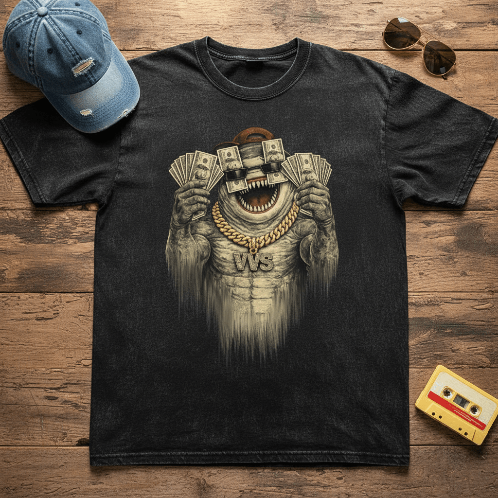 VVS Shark Graphic T-Shirt – Vintage Washed Streetwear Tee | VibeVaultSupply - VibeVaultSupply