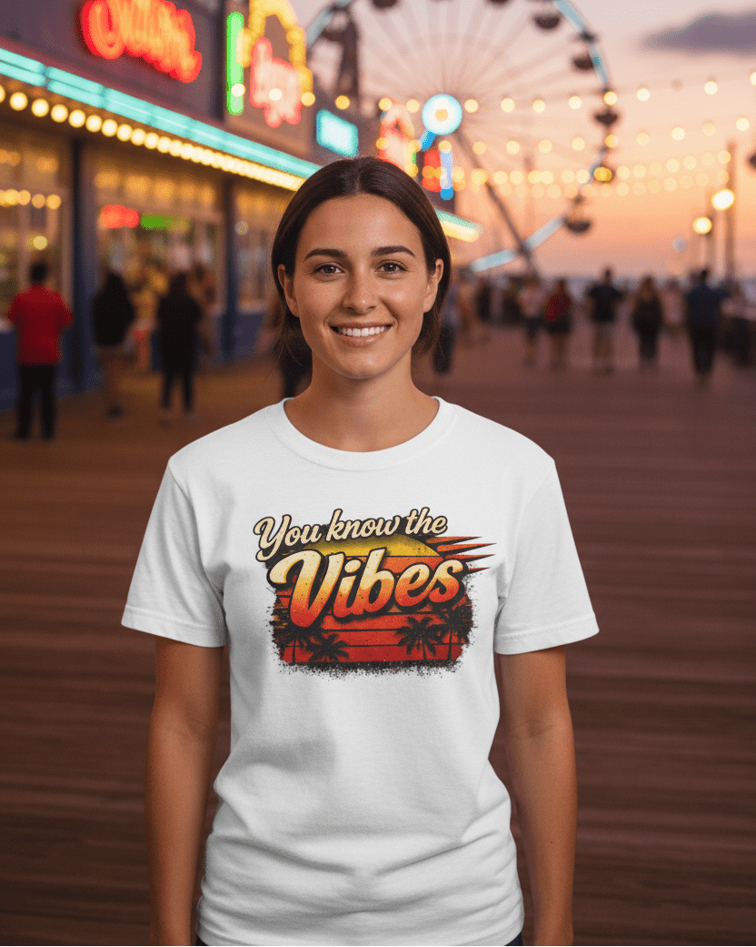 You Know The Vibes T-Shirt – Beach Sunset Graphic Tee | Summer Streetwear - VibeVaultSupply