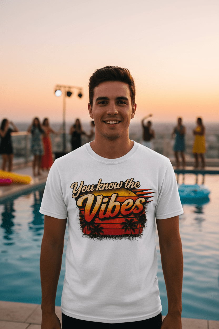 You Know The Vibes T-Shirt – Beach Sunset Graphic Tee | Summer Streetwear - VibeVaultSupply